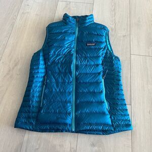 Patagonia Down Sweater Vest Womens Small Mako Blue Full zip size M